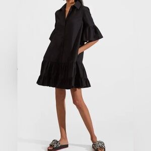 LA DoubleJ Camisole dress Black Ruffle-Hem Mini